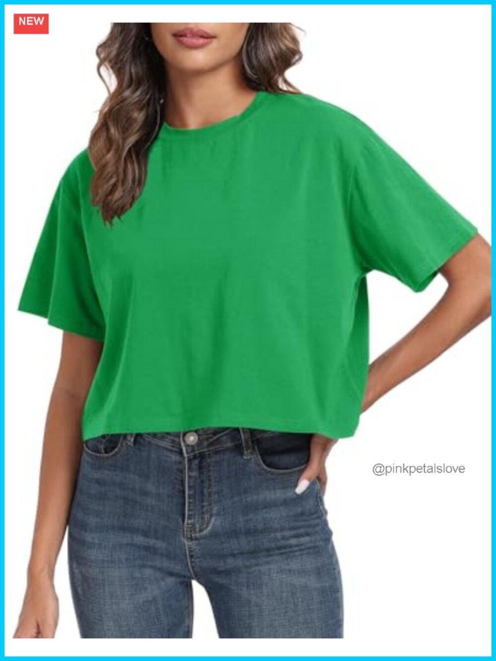 Women's Oversized Workout Cropped T-Shirt Cotton Crew Neck
